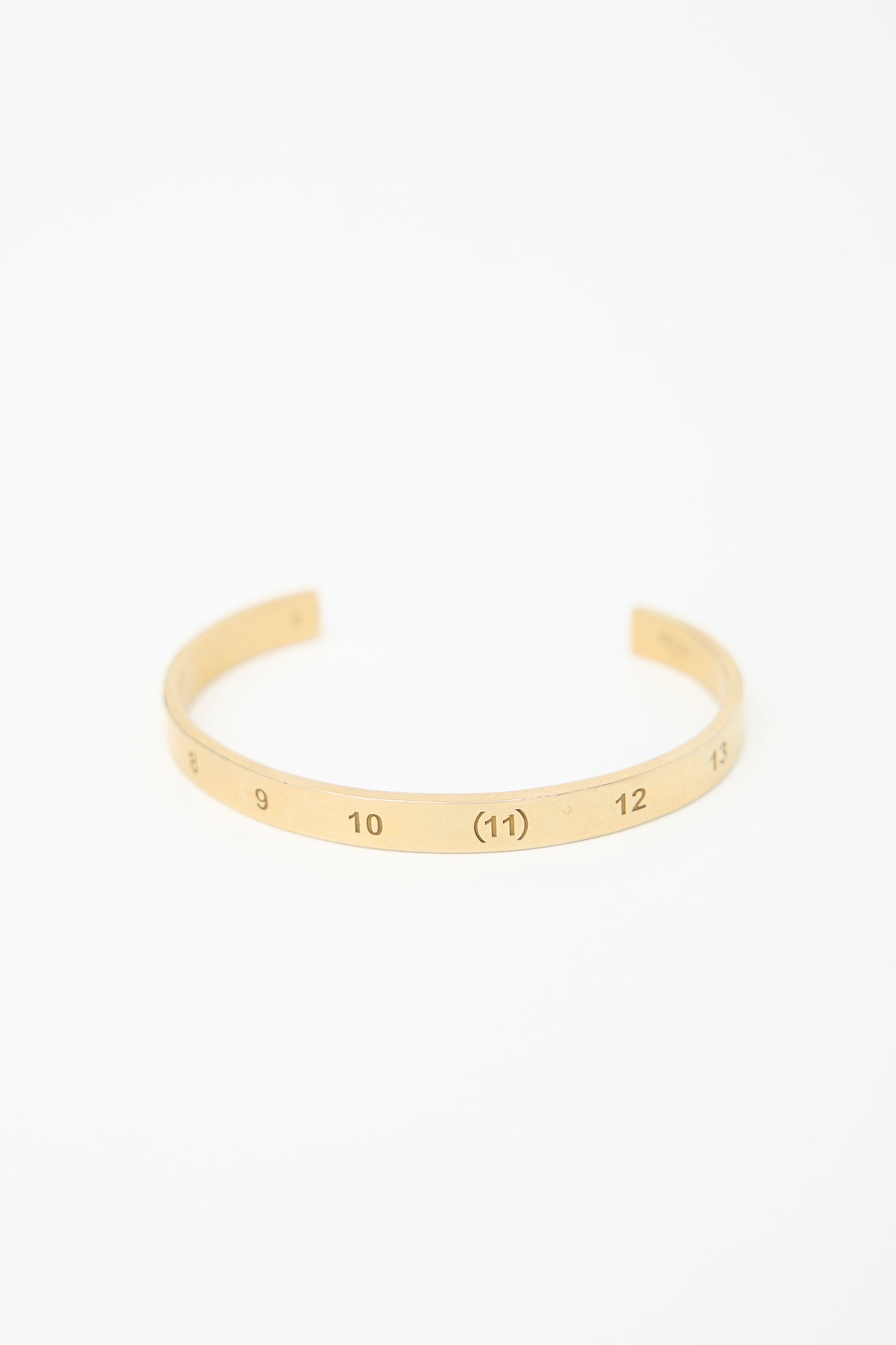 Maison Margiela Gold Plated Numerical Cuff Bracelet