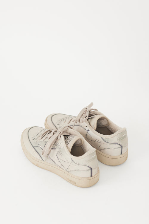 Maison Margiela X Reebok Beige Project 0 Club C Trompe L'Oeil  Sneaker