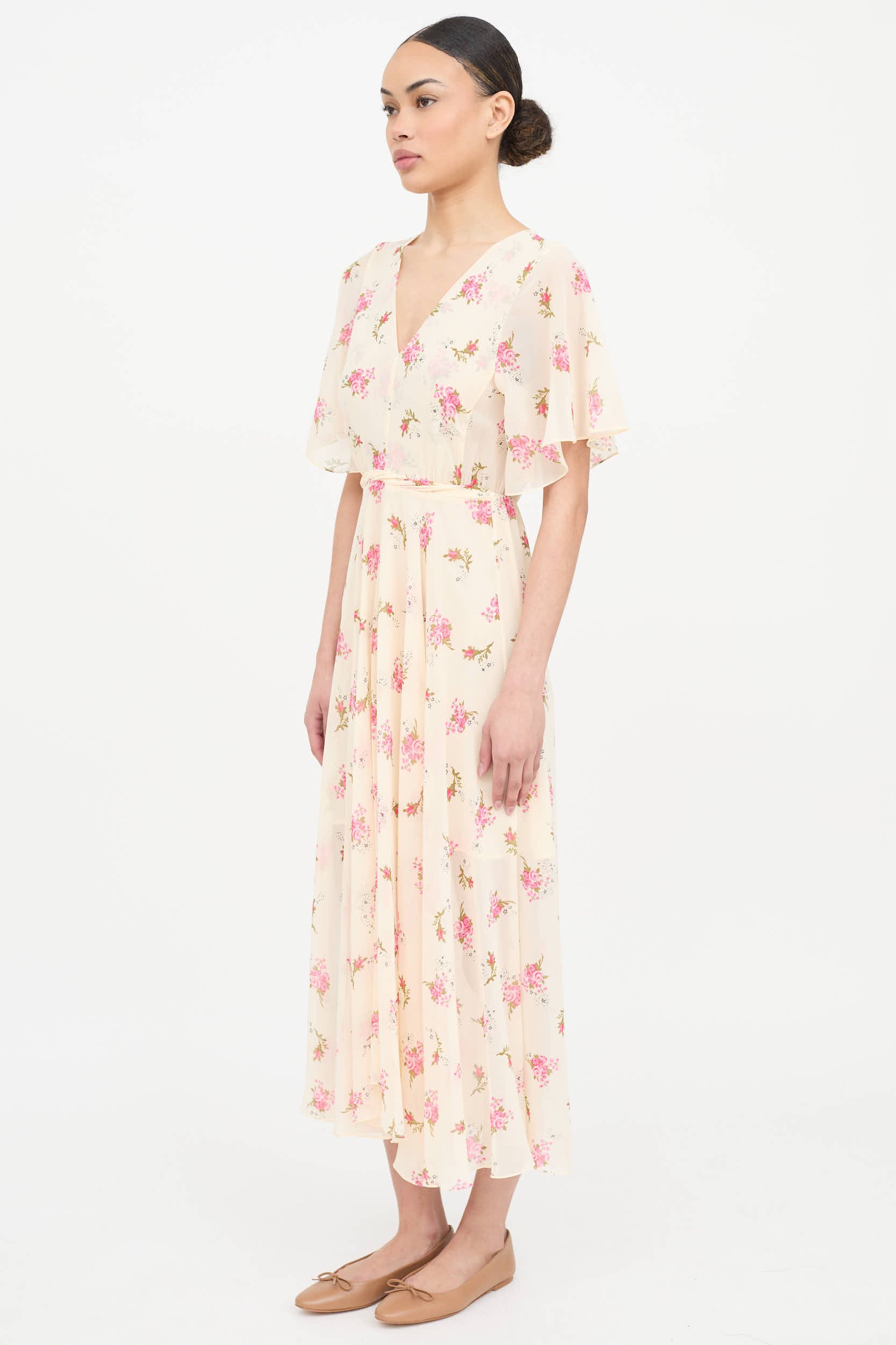 Maje Floral Pleated Dress