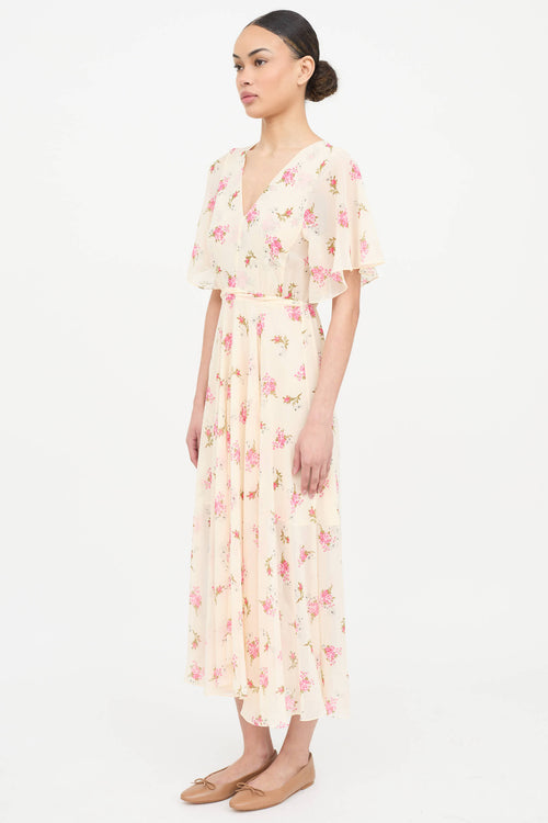 Maje Floral Pleated Dress