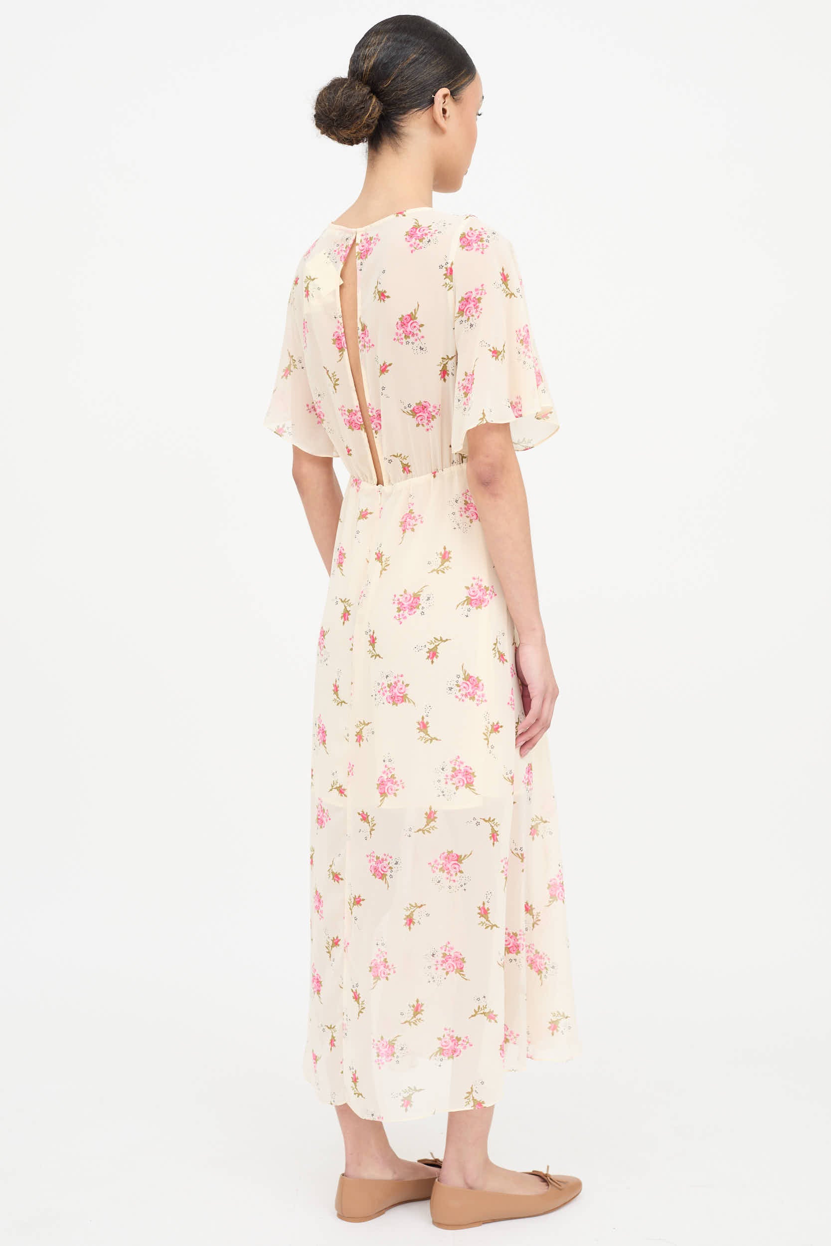 Maje Floral Pleated Dress