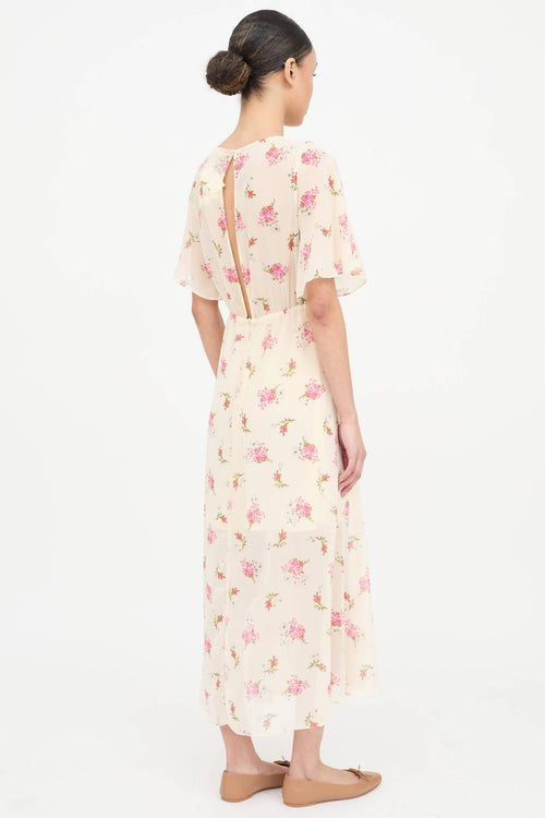 Maje Floral Pleated Dress