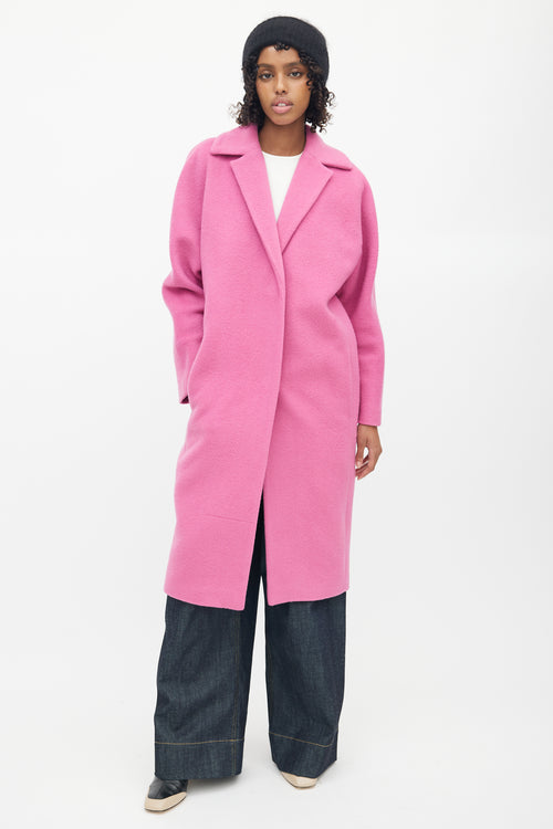 Malene Birger Pink Wool & Mohair Bugsy  Coat