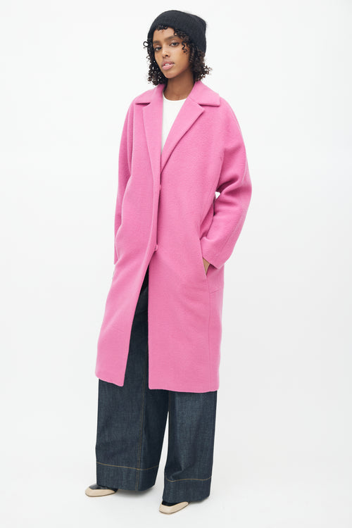 Malene Birger Pink Wool & Mohair Bugsy  Coat