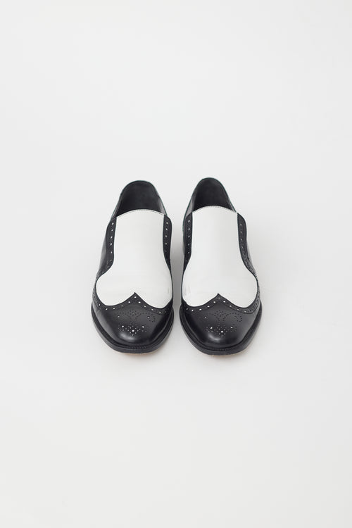 Manolo Blahnik Black & White Leather Loafer