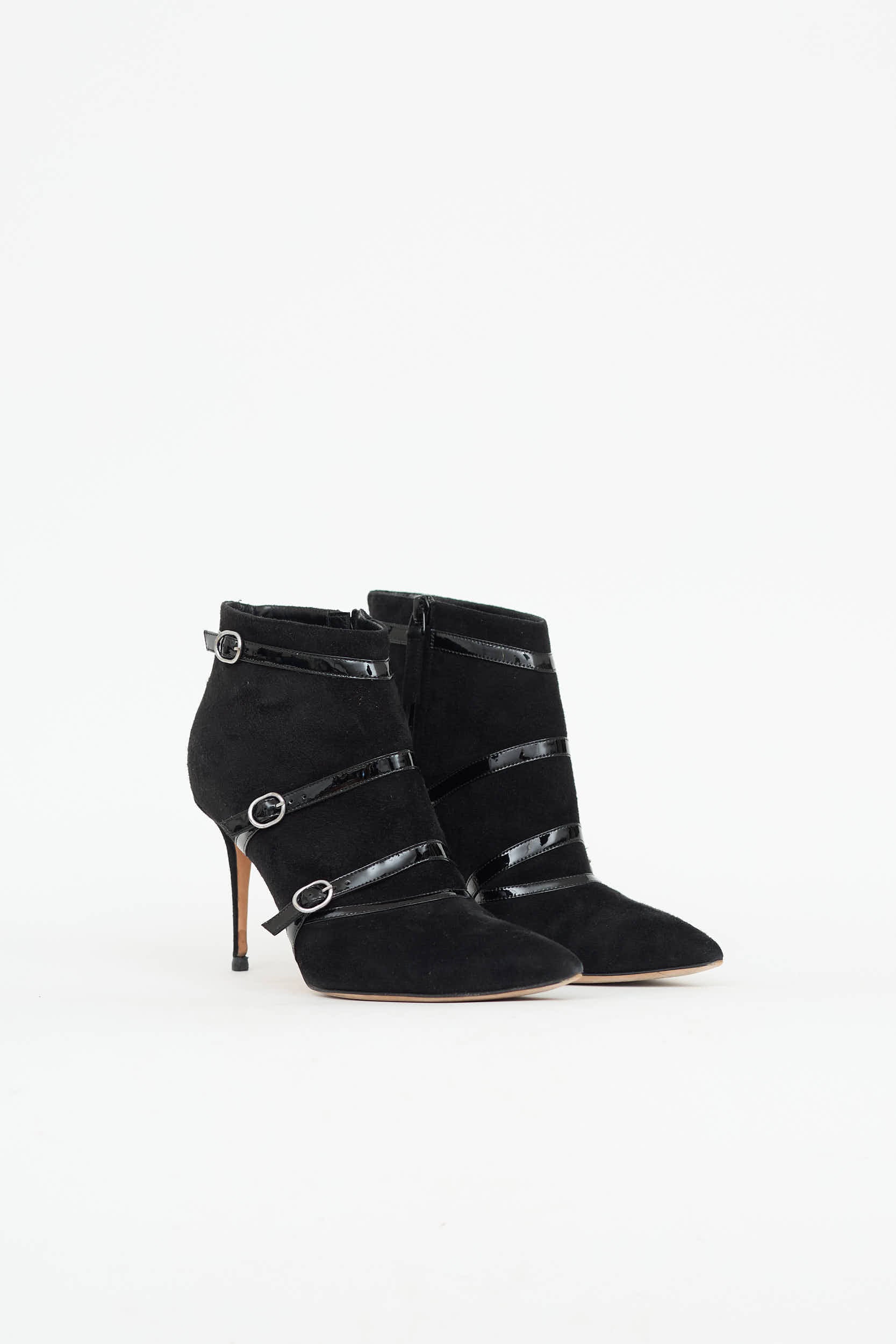 Manolo Blahnik Suede Buckle Bootie