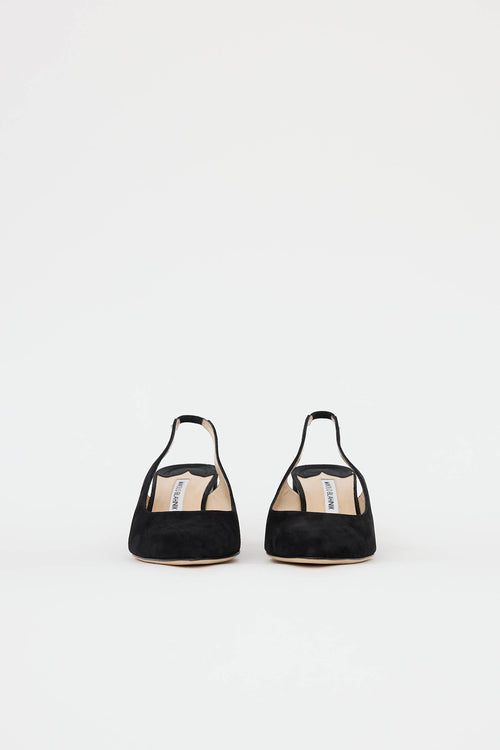 Manolo Blahnik Suede Allurasa 50 Slingback Pump