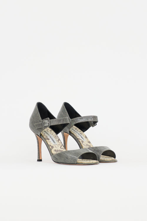 Manolo Blahnik Coated Mary Jane Heel