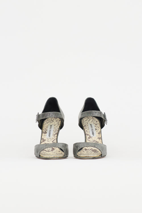 Manolo Blahnik Coated Mary Jane Heel