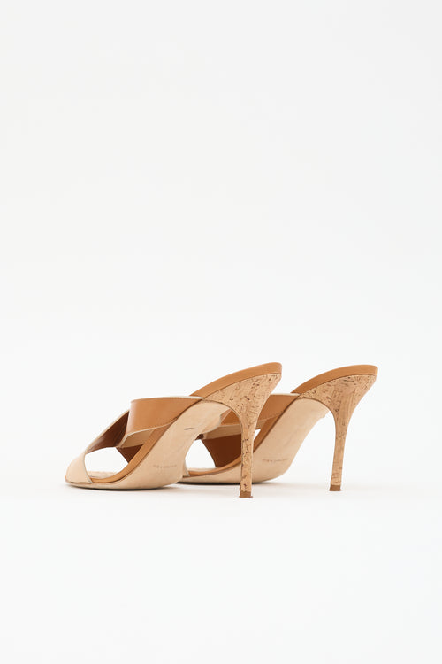 Manolo Blahnik Leather & Cork Sandal