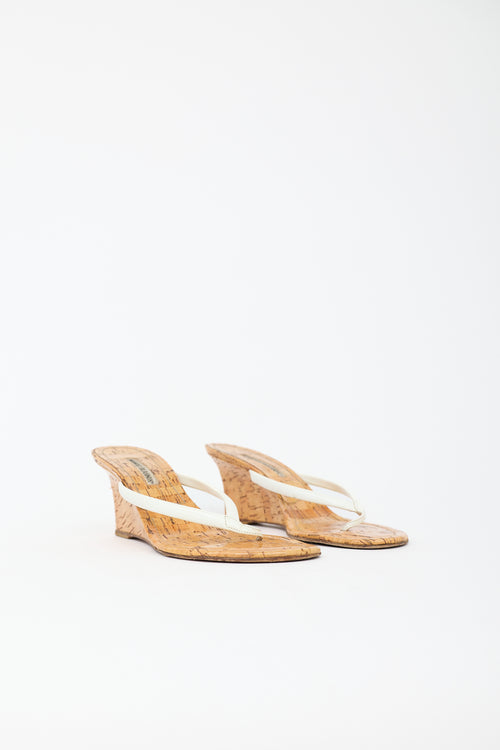 Manolo Blahnik Cork Wedge Sandal