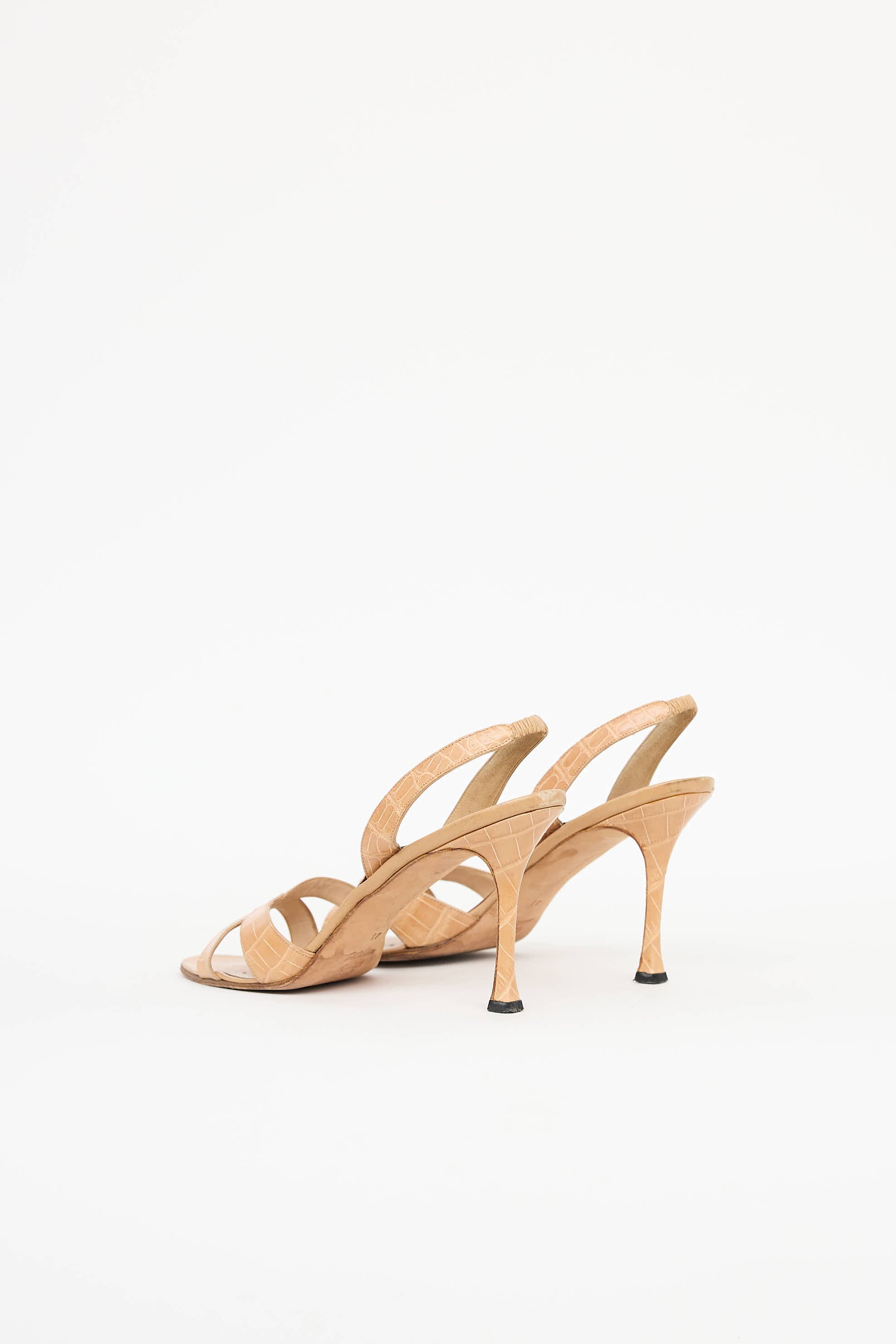 Manolo Blahnik Embossed Slingback Sandal