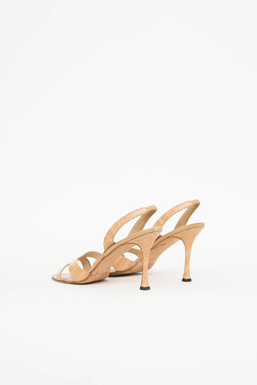 Manolo Blahnik Embossed Slingback Sandal