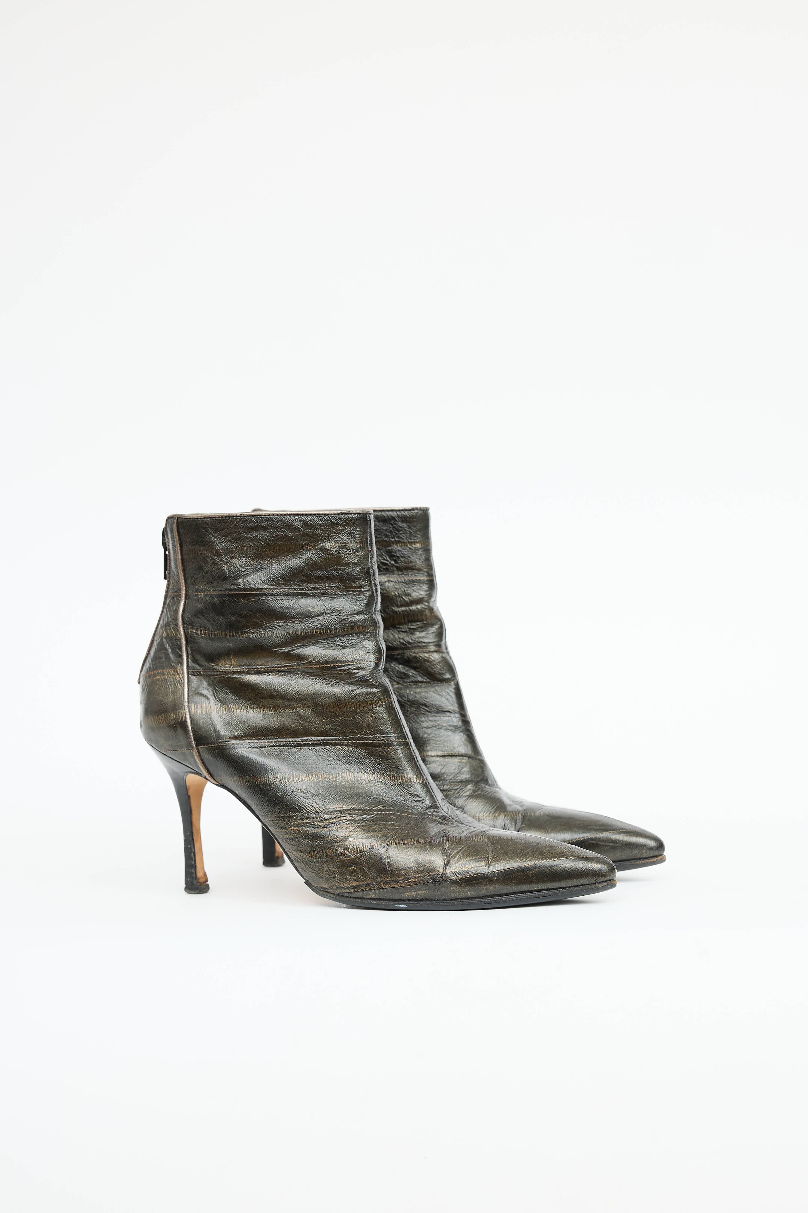 Manolo Blahnik Textured Ankle Boot
