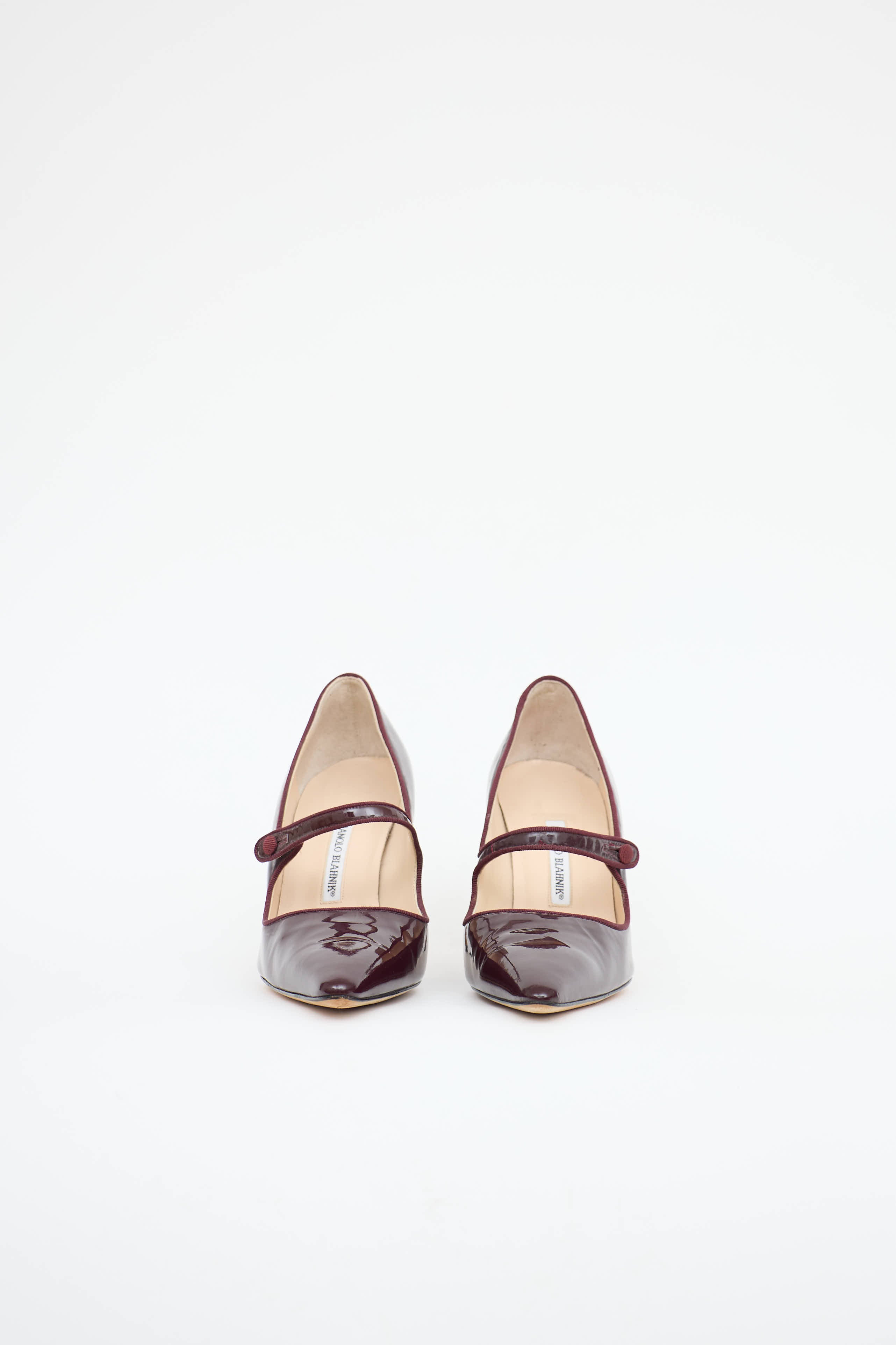 Manolo Blahnik Patent Camparinew Pump