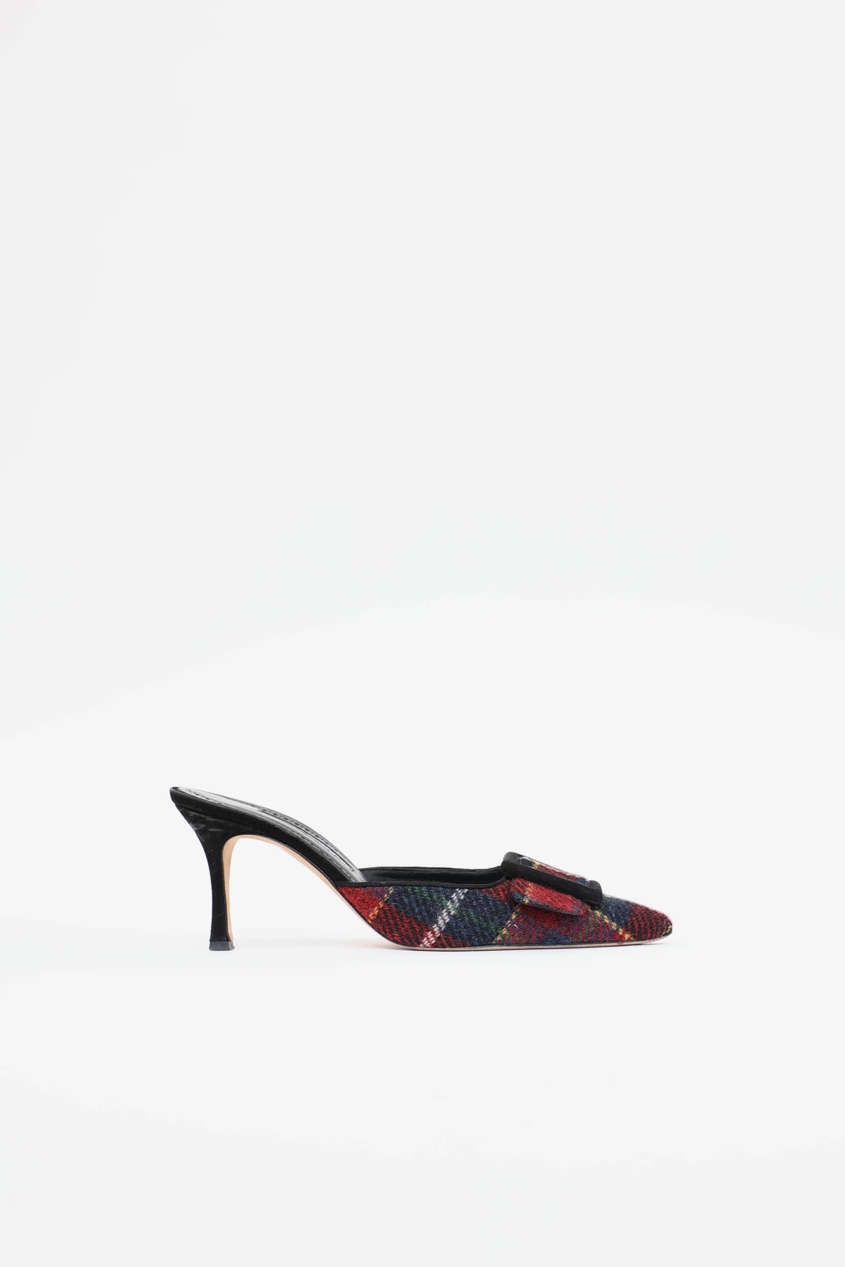Manolo Blahnik Plaid Maysale Mule