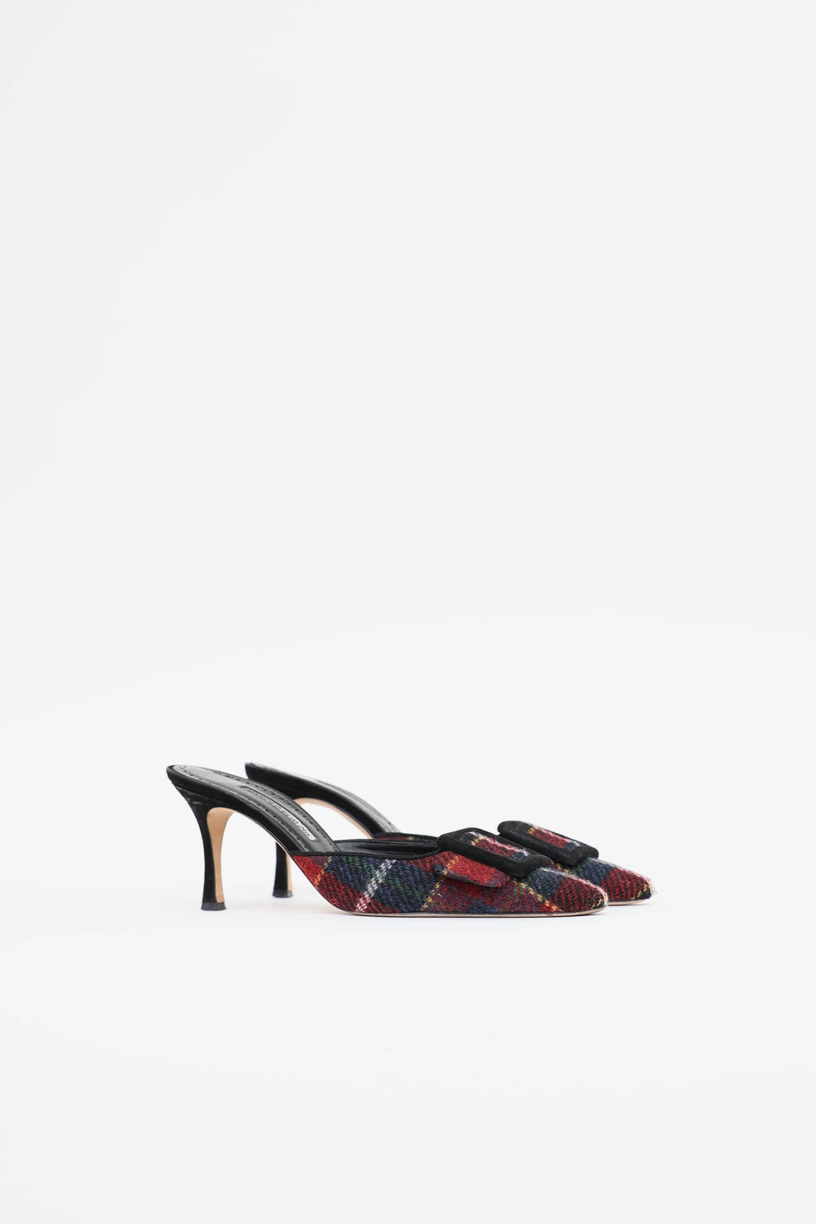 Manolo Blahnik Plaid Maysale Mule