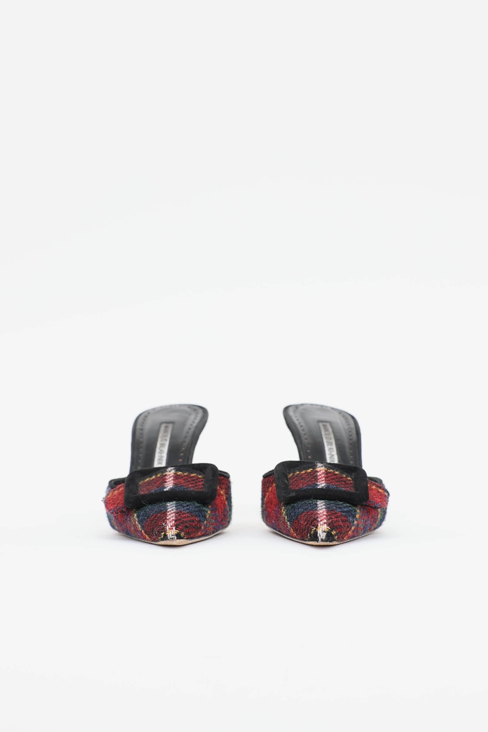 Manolo Blahnik Plaid Maysale Mule
