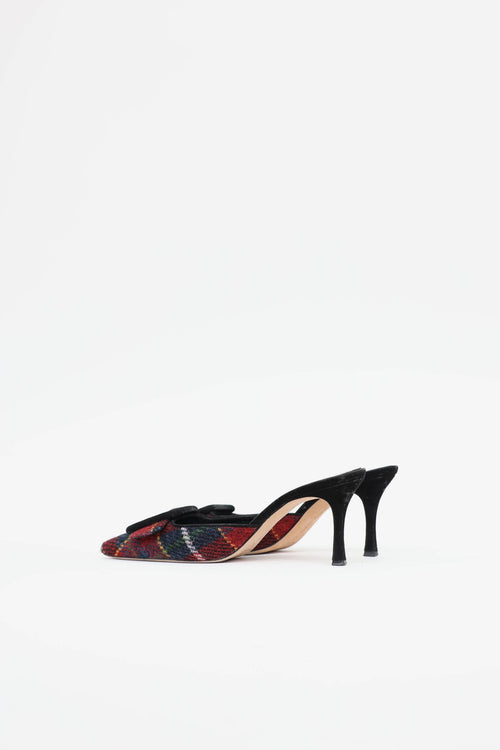 Manolo Blahnik Plaid Maysale Mule