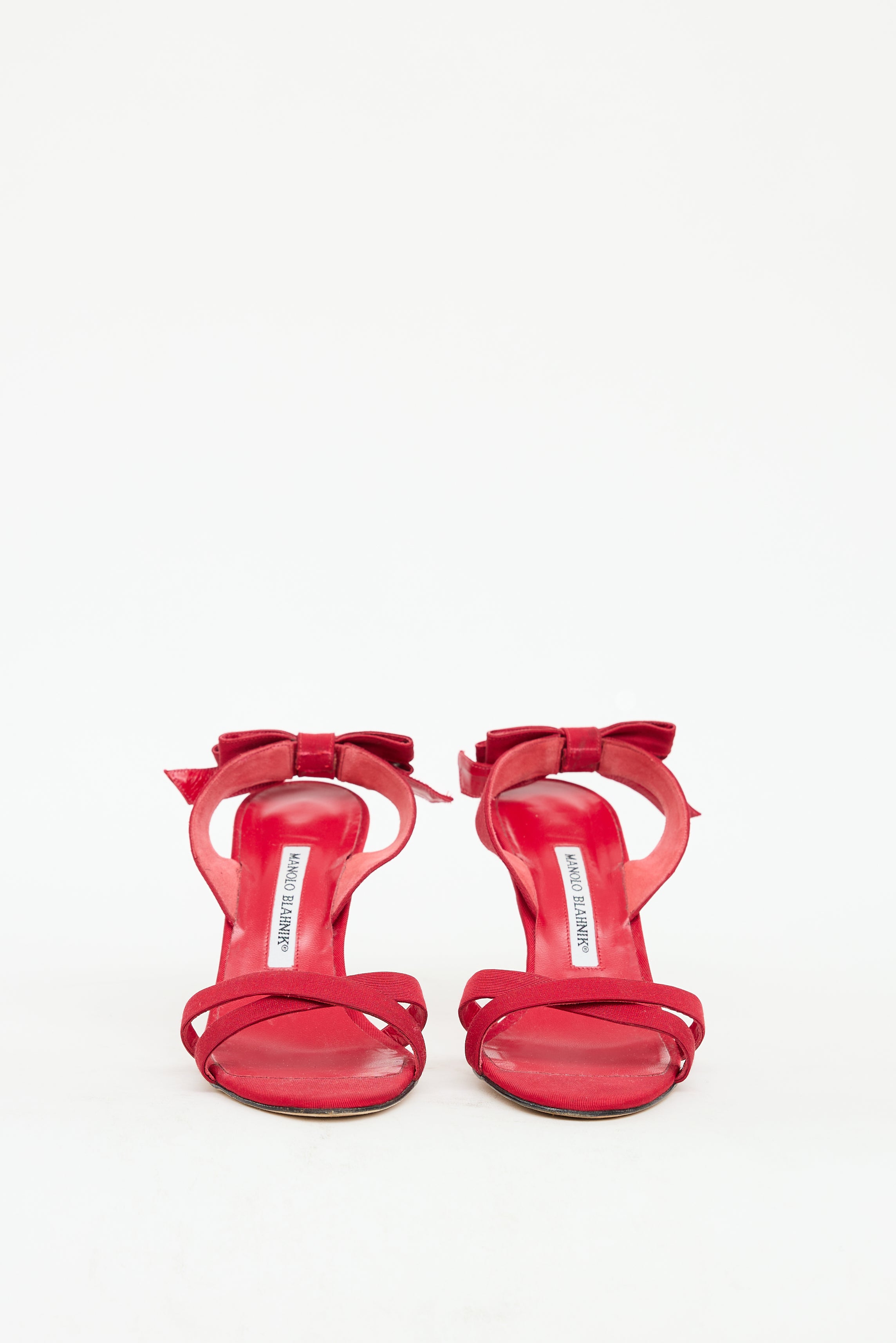 Manolo Blahnik Red Slingback Bow Heel