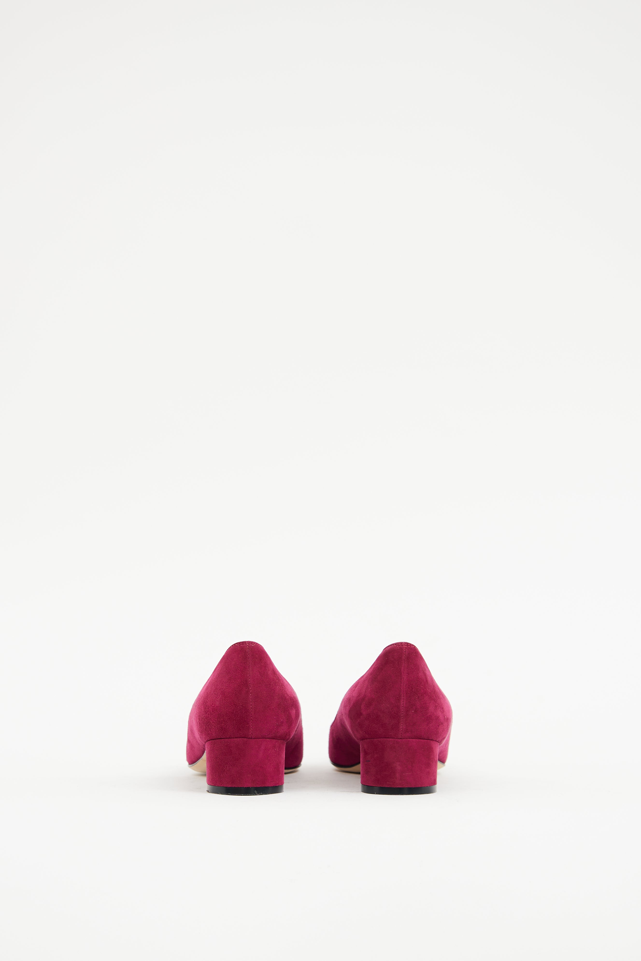 Manolo Blahnik Red Suede Listony Pump