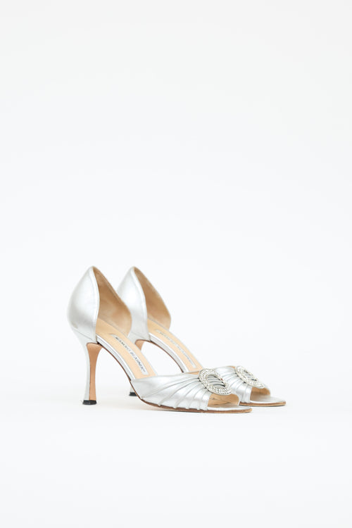 Manolo Blahnik Leather Sedaraby Heel
