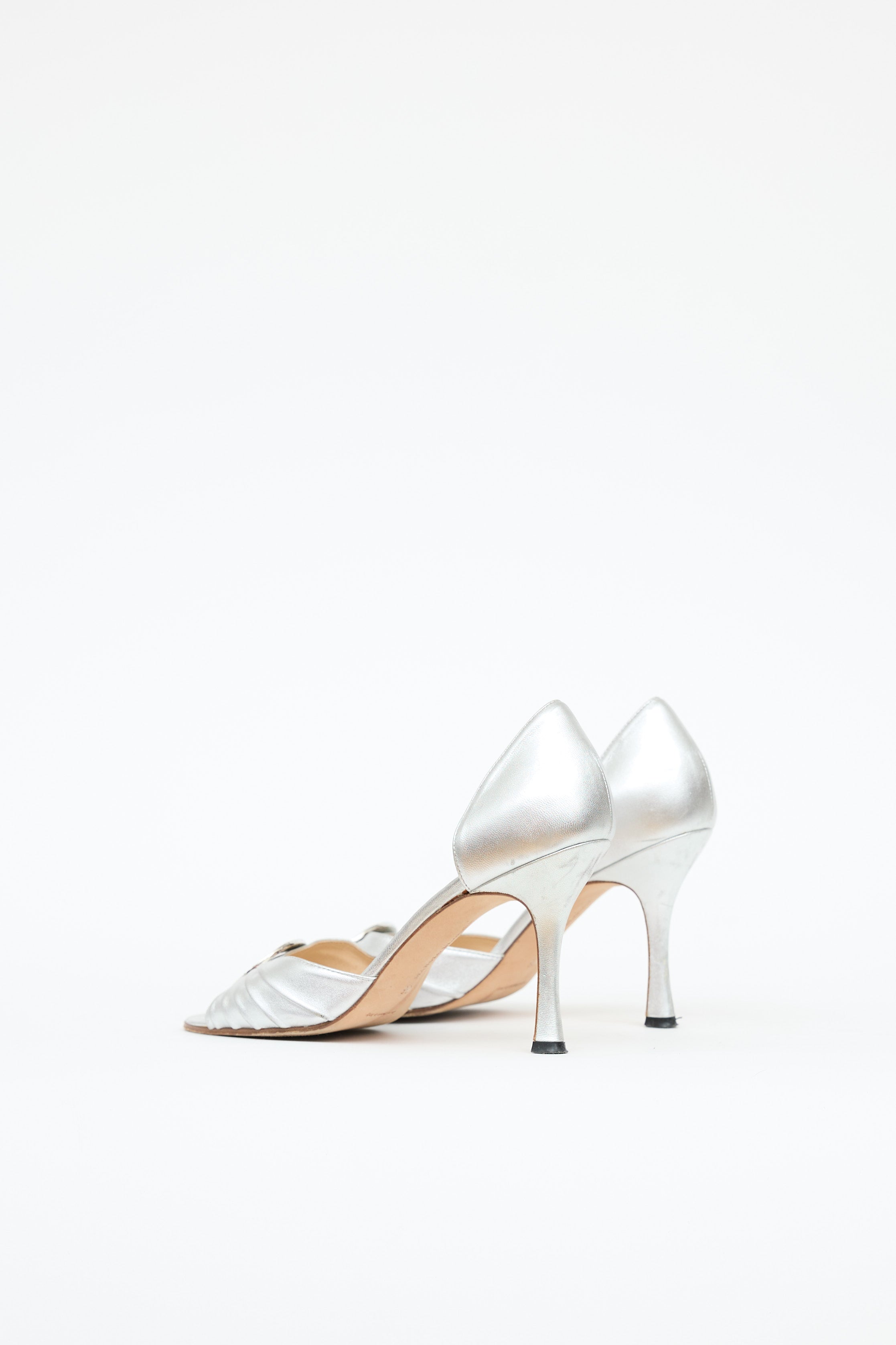 Manolo Blahnik Leather Sedaraby Heel
