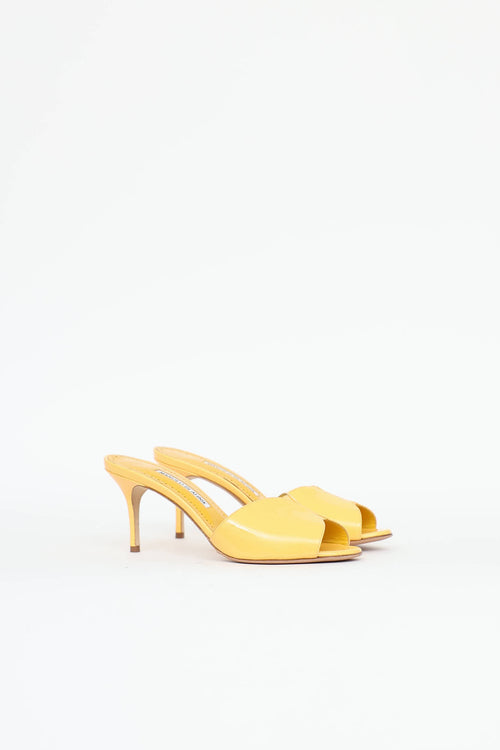 Manolo Blahnik Patent Houramu Mule