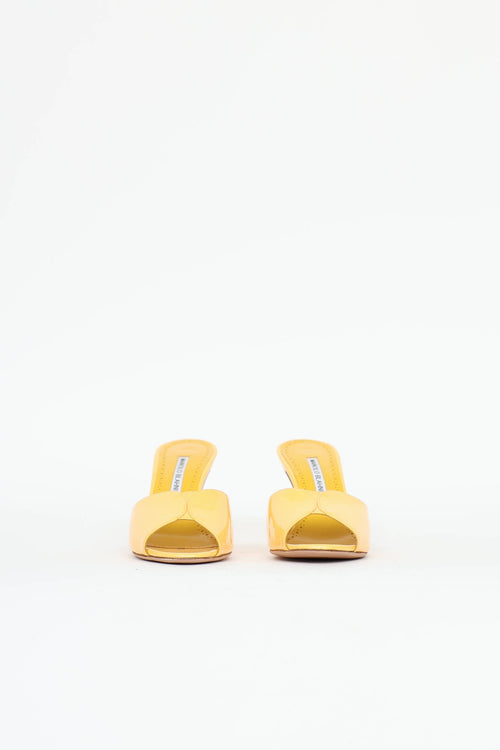 Manolo Blahnik Patent Houramu Mule