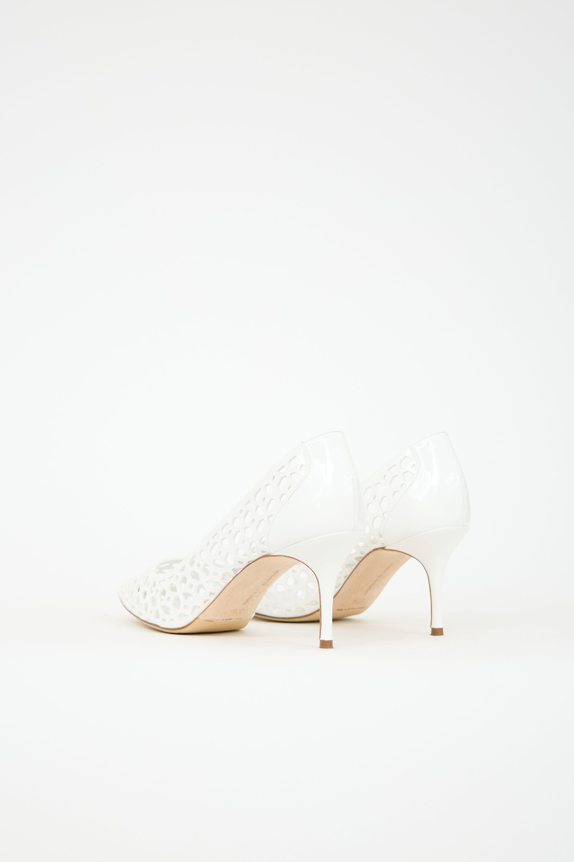 Manolo Blahnik Patent BB Laserato Heel
