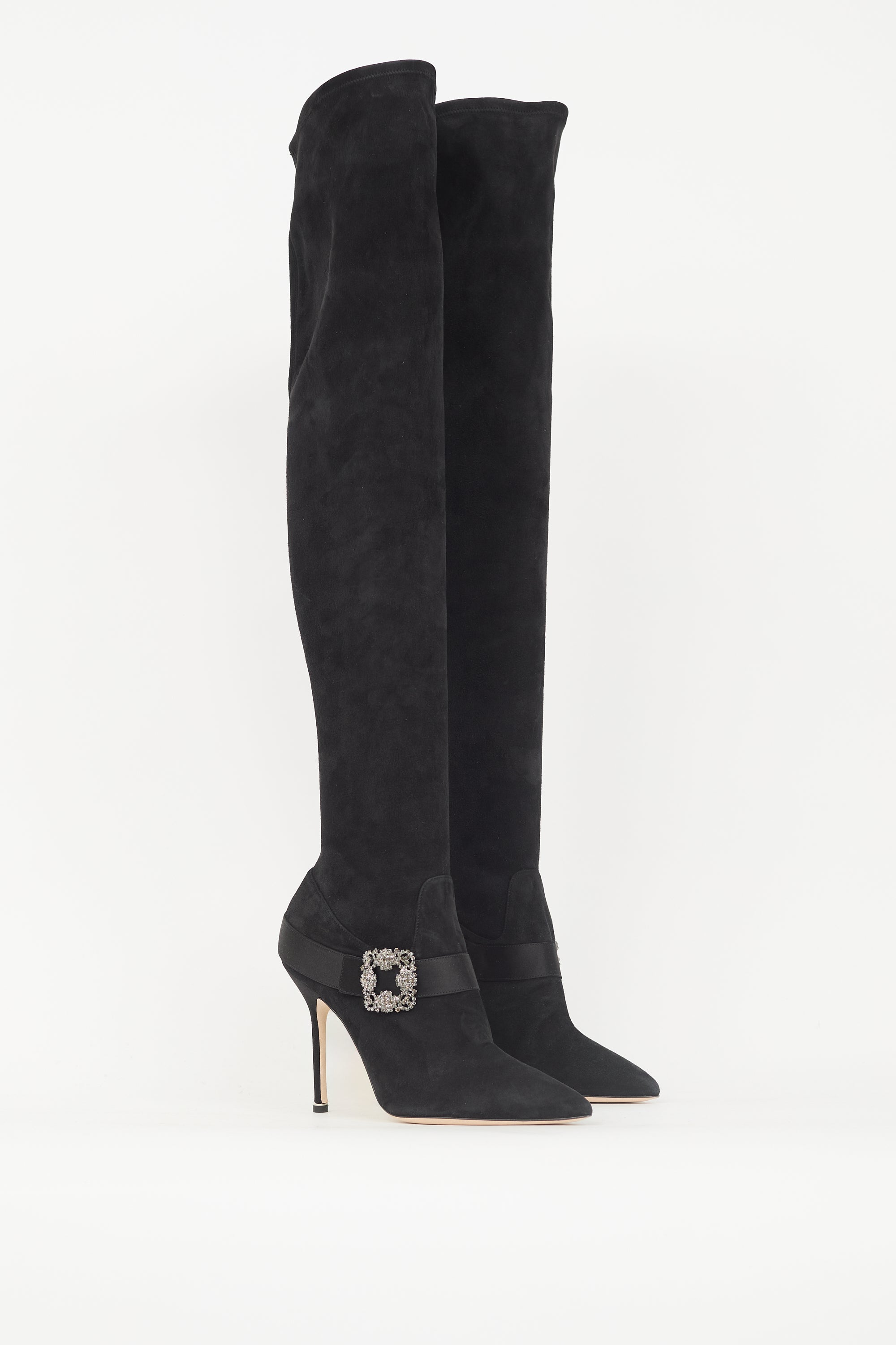 Manolo Blahnik Suede Plinianuthi 105 Boot