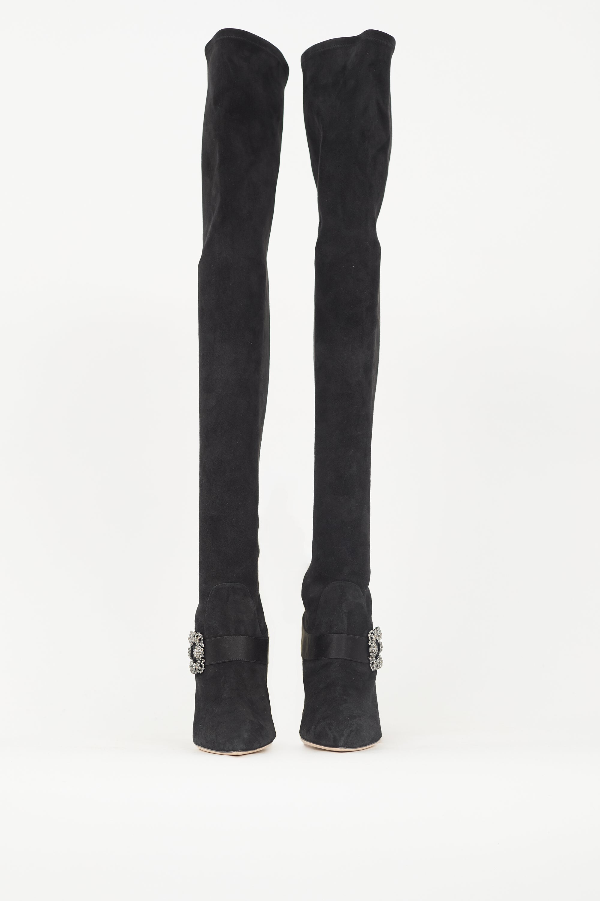 Manolo Blahnik Suede Plinianuthi 105 Boot