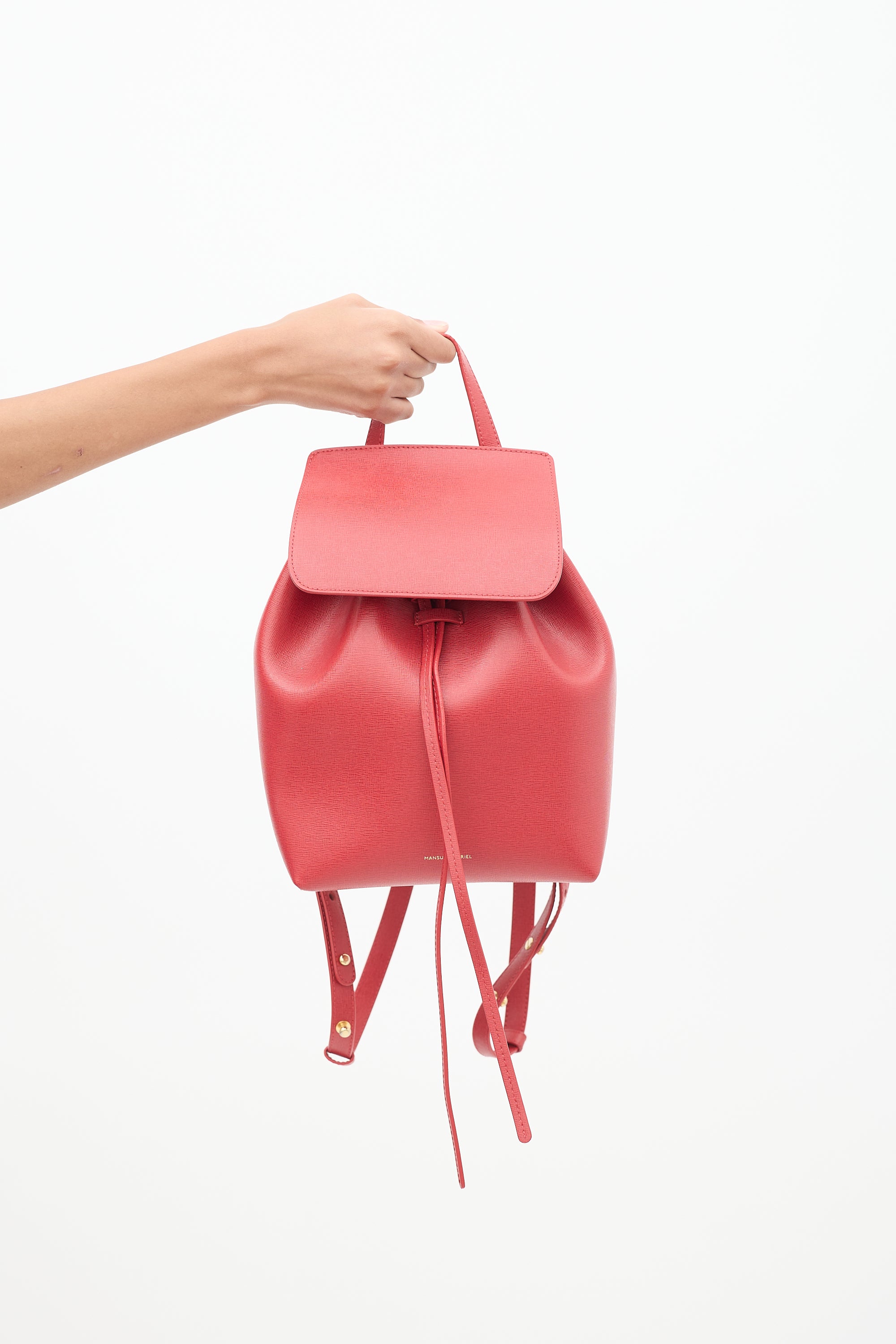 Mansur Gavriel Red Leather Classic Backpack