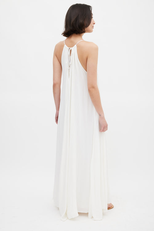 Mara Hoffman White & Multicolour Beaded Trapeze Dress