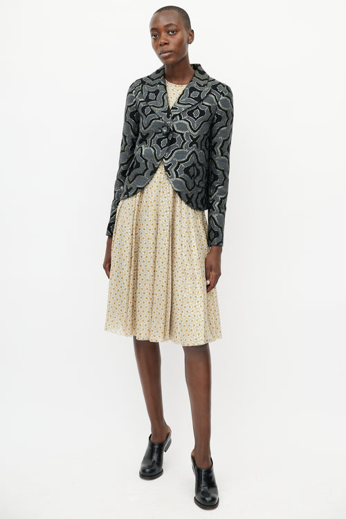 Marc Jacobs Black & Multicolour Woven Wool Blazer