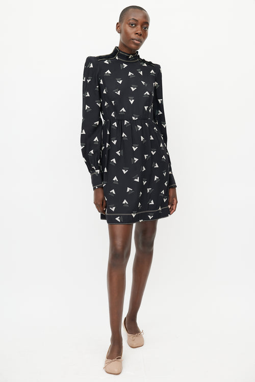 Marc Jacobs Black & White Geometric Print Dress
