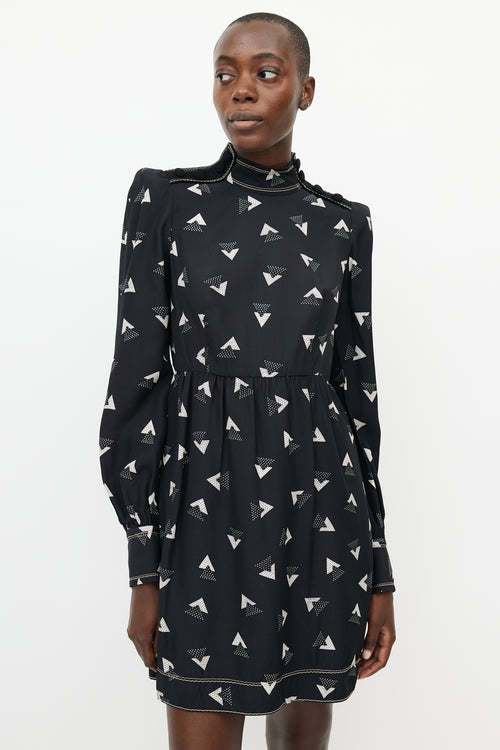 Marc Jacobs Black & White Geometric Print Dress
