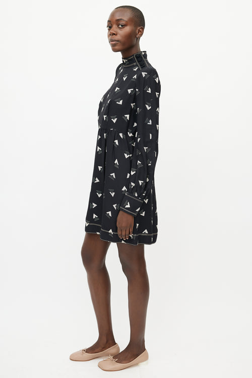 Marc Jacobs Black & White Geometric Print Dress