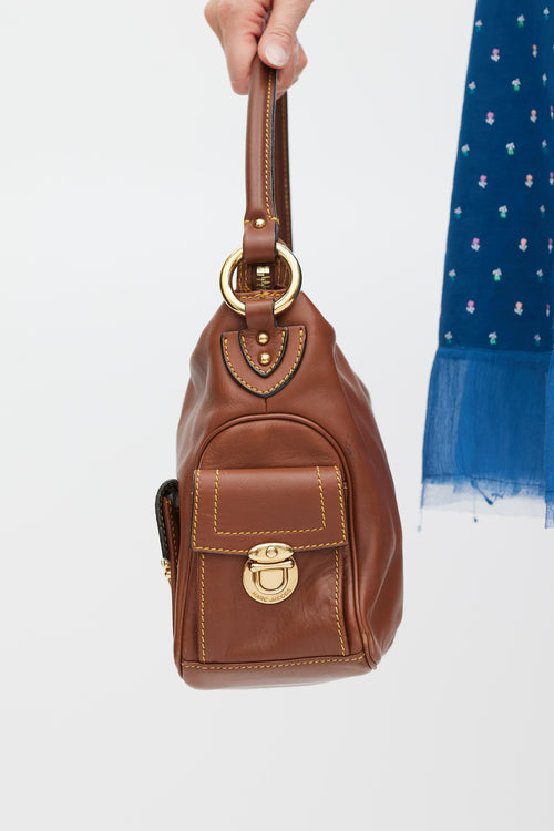 Marc Jacobs Brown & Gold Leather Blake Cargo Bag