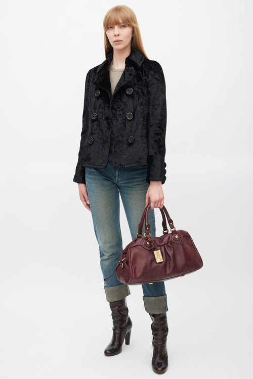Marc Jacobs Burgundy & Gold Leather Bag