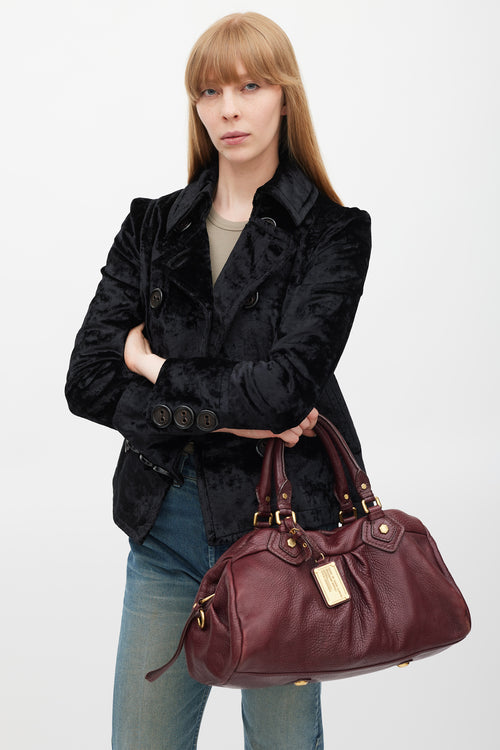 Marc Jacobs Burgundy & Gold Leather Bag