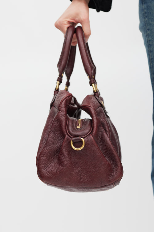 Marc Jacobs Burgundy & Gold Leather Bag