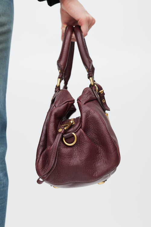 Marc Jacobs Burgundy & Gold Leather Bag