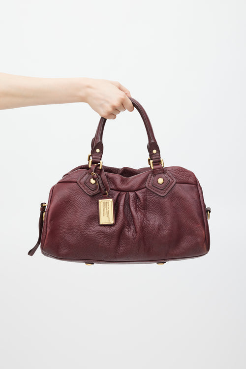 Marc Jacobs Burgundy & Gold Leather Bag