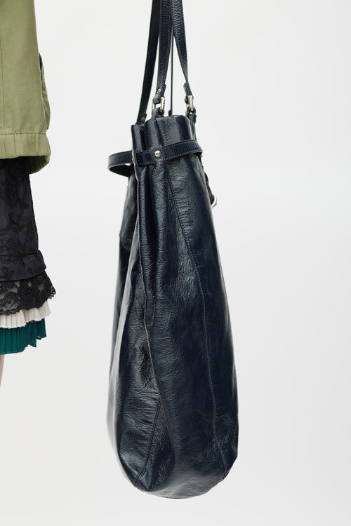 Marc Jacobs Navy & Silver Patent Leather Tote
