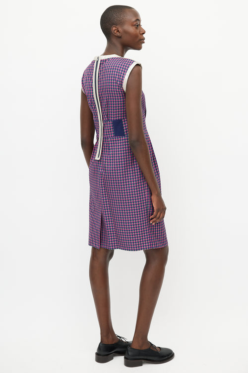 Marc Jacobs Pink & Multicolour Metallic Plaid Dress