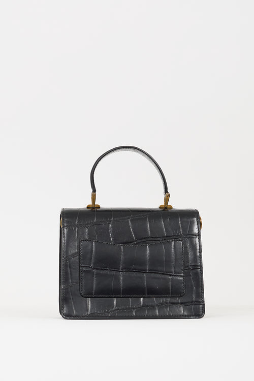 Marc Jacobs Black Embossed Leather The Uptown Bag