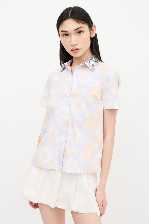 Marc Jacobs Floral Embellished Collar Shirt