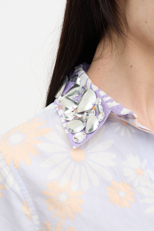 Marc Jacobs Floral Embellished Collar Shirt