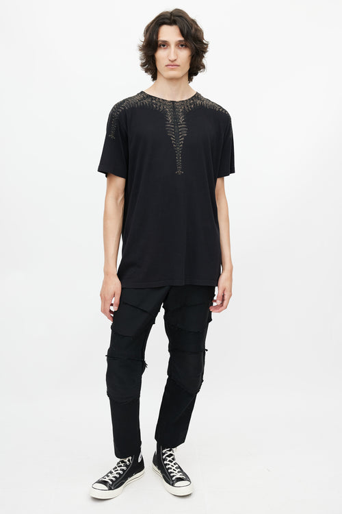 Marcelo Burlon Black & Brown Skeleton Print T-Shirt